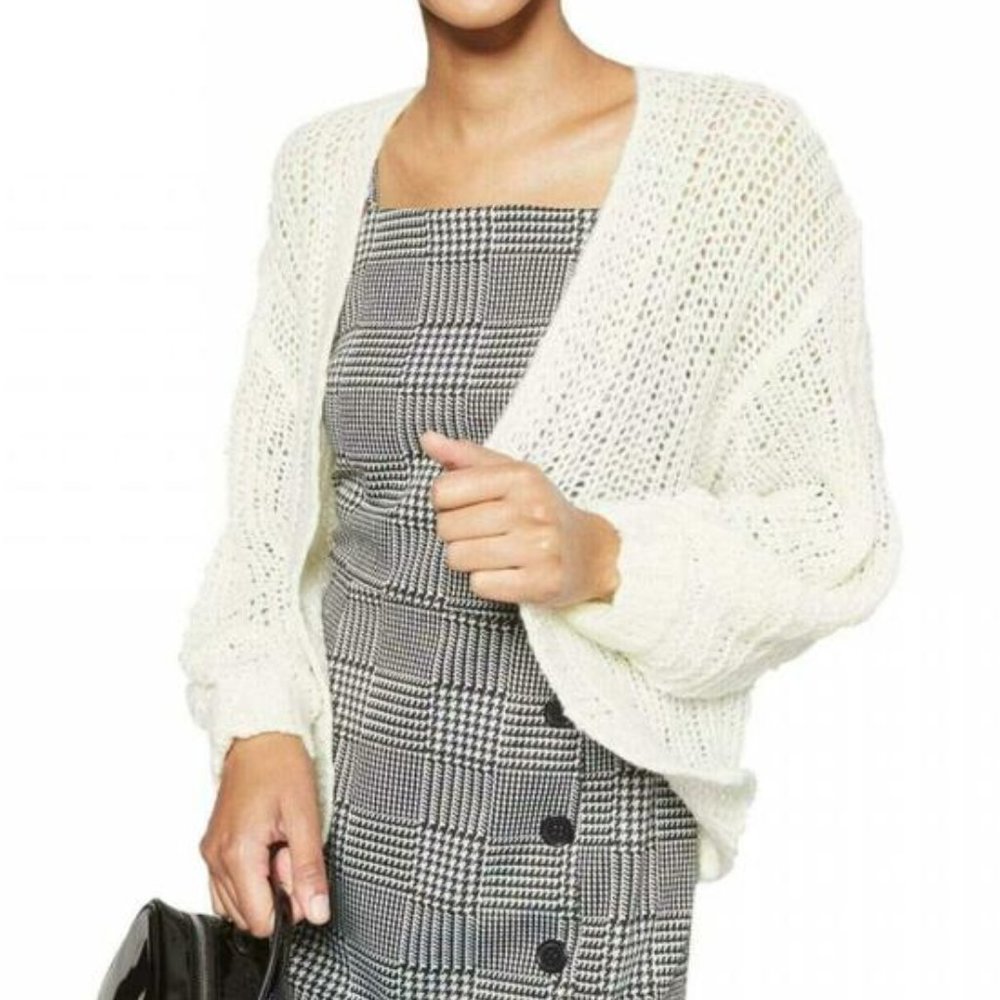 Wild Fable Crop Cardigan Sweater Billowing Sleeves